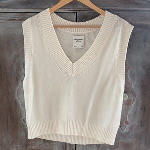 Abercrombie & Fitch Off White Sweat Vest NWT